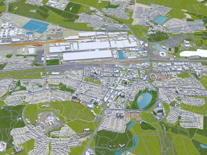 Wolfsburg city germany 40km 3D Model