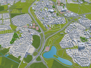 Wolfsburg city germany 40km 3D मॉडल