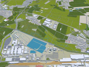 Wolfsburg city germany 40km 3D Model