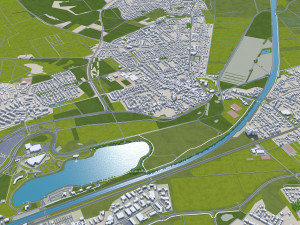 Wolfsburg city germany 40km 3D मॉडल