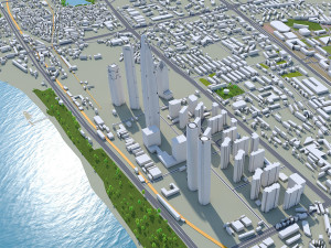 Wuhan city hubei china 250km 3D 모델