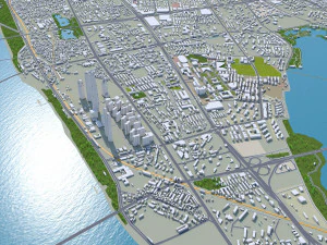Wuhan city hubei china 250km 3D Model