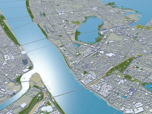 Wuhan city hubei china 250km 3D Model