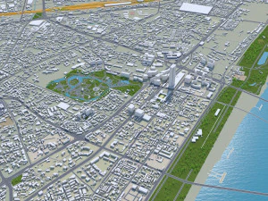 Wuhan city hubei china 250km 3D Model