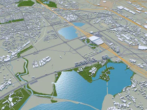 Wuhan city hubei china 250km 3D Model