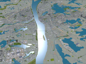 Wuhan city hubei china 250km 3D Model