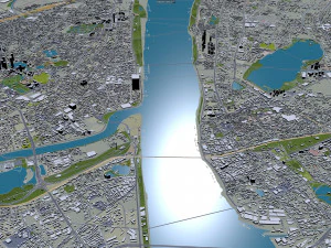 Wuhan city hubei china 250km 3D Model