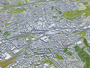 Wuppertal city germany 40km 3D Model