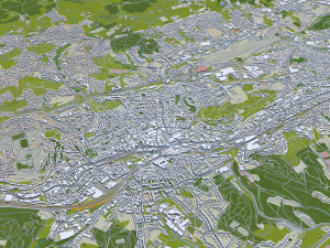Wuppertal city germany 40km Modèle 3D