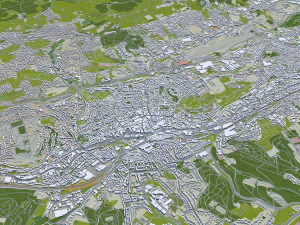 Wuppertal city germany 40km 3D Model