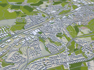 Wuppertal city germany 40km 3D Model