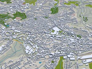 Wuppertal city germany 40km 3D Model