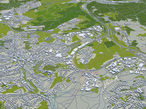 Wuppertal city germany 40km Modèle 3D
