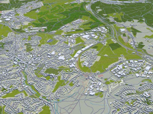 Wuppertal city germany 40km 3D Model