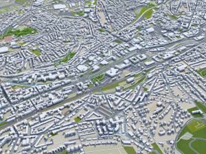 Wuppertal city germany 40km 3D Model