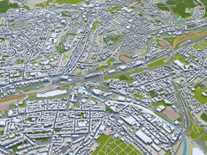 Wuppertal city germany 40km Modèle 3D