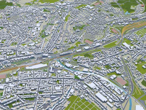 Wuppertal city germany 40km 3D Model