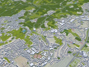 Wuppertal city germany 40km 3D Model