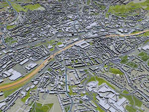 Wuppertal city germany 40km 3D Model