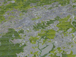 Wuppertal city germany 40km 3D Model