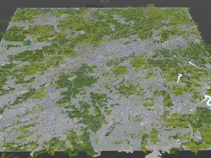 Wuppertal city germany 40km 3D Model