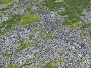Wuppertal city germany 40km Modèle 3D