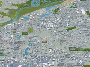 Wyoming city michigan usa 30km 3D Model