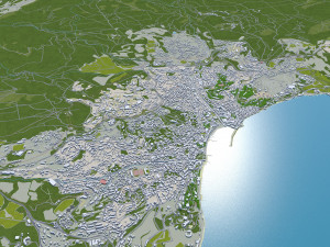 Yalta crimean city peninsula 30km 3D Model