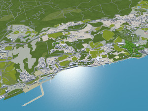 Yalta crimean city peninsula 30km 3D Model