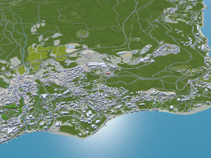 Yalta crimean city peninsula 30km 3D Model