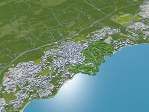 Yalta crimean city peninsula 30km 3D Model