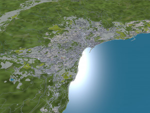 Yalta crimean city peninsula 30km 3D Model