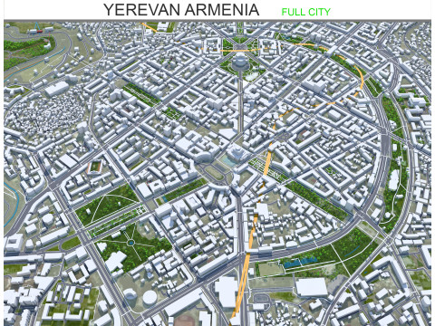 Yerevan city armenia 60km 3D Model