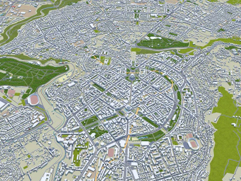 Yerevan city armenia 60km 3D Model