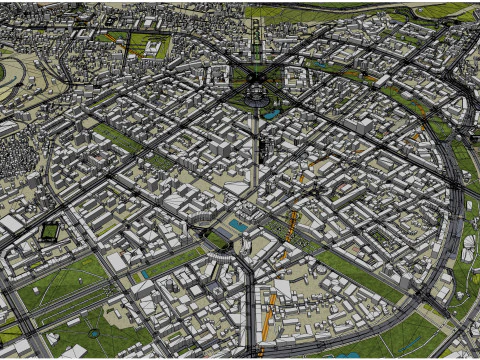 Yerevan city armenia 60km 3D Model