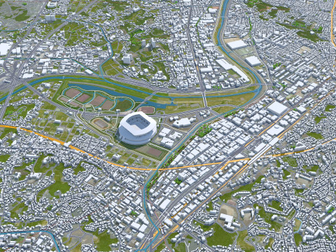 Yokohama city kanagawa japan 60km Modelo 3D