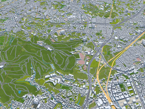 Yokohama city kanagawa japan 60km Modelo 3D