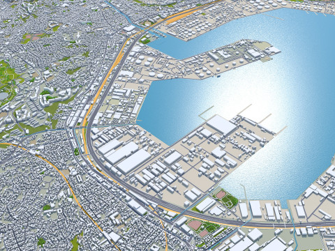 Yokohama city kanagawa japan 60km Modelo 3D