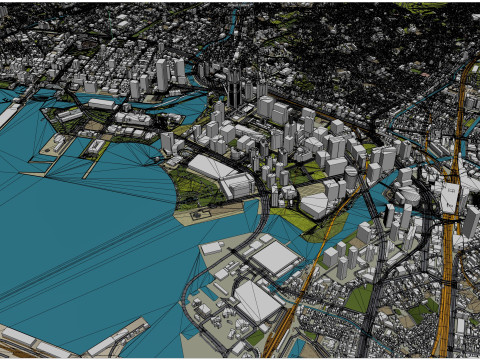 Yokohama city kanagawa japan 60km Modelo 3D