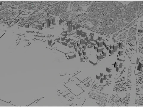 Cidade de Yokohama Kanagawa Jap&atilde;o 60 km Modelo 3D