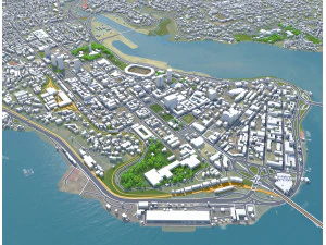 Abidjan city ivory coast 40km 3D Model