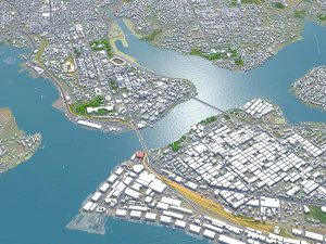 Abidjan city ivory coast 40km 3D Model