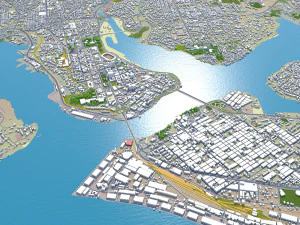 Abidjan city ivory coast 40km 3D Model