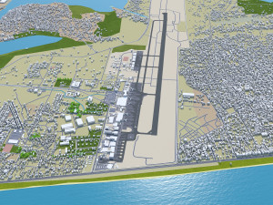 Abidjan city ivory coast 40km 3Dモデル