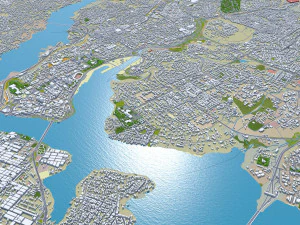 Abidjan city ivory coast 40km 3D Model