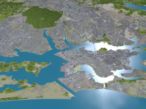 Abidjan city ivory coast 40km 3D Model