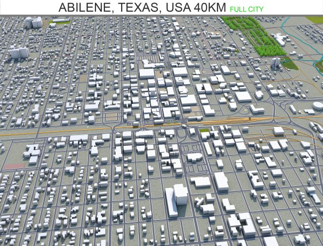 abilene city texas usa 40km Modelo 3D .c4d .max .obj .3ds .fbx .stl .blend 