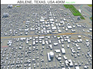 citt&agrave; di abilene, texas, stati uniti, 40 km Modello 3D