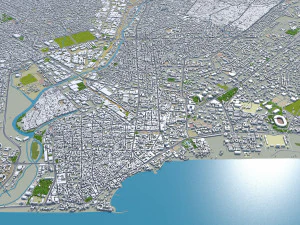 Accra city ghana 40km 3D Model