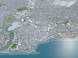 Accra city ghana 40km 3D Model